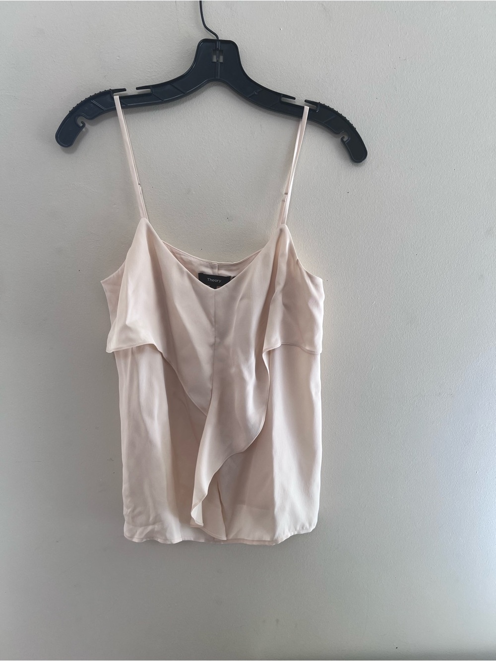 Theory Blush Ruffle Silk-Feel Camisole